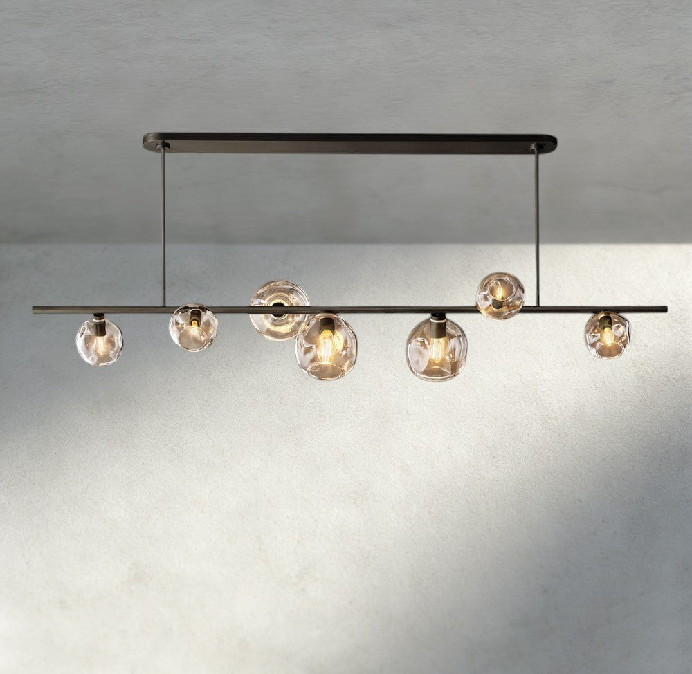 Bubble Clear Glass Linear Chandelier - fovolighting
