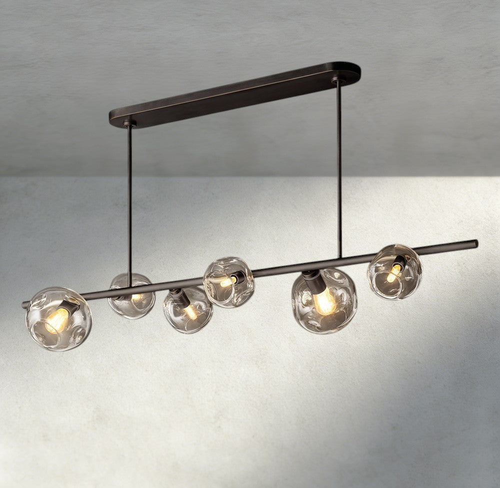 Bubble Clear Glass Linear Chandelier - fovolighting