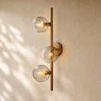 Bubble Glass Cascade Sconce - Lacquered Burnished Brass / Clear
