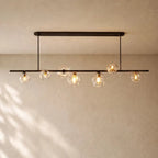 Bubble Glass Linear Chandelier - Bronze / 60’’ / Smoke