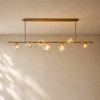 Bubble Glass Linear Chandelier - Lacquered Burnished Brass / 78’’ / Clear