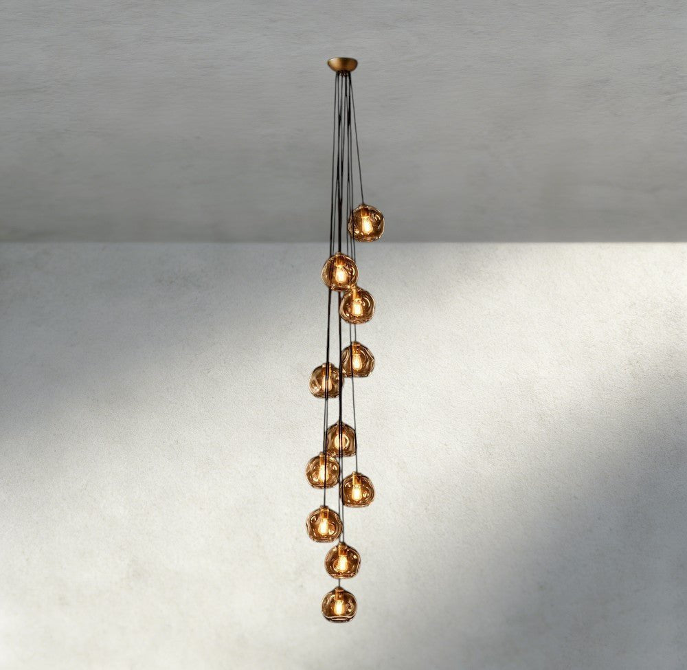 Bubble Smoke Glass Cascade Pendant - fovolighting