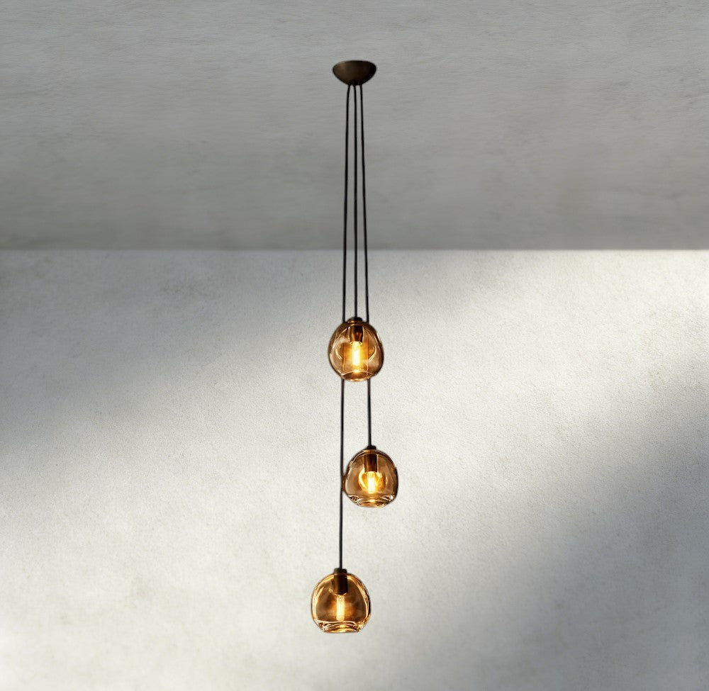 Bubble Smoke Glass Cascade Pendant - fovolighting