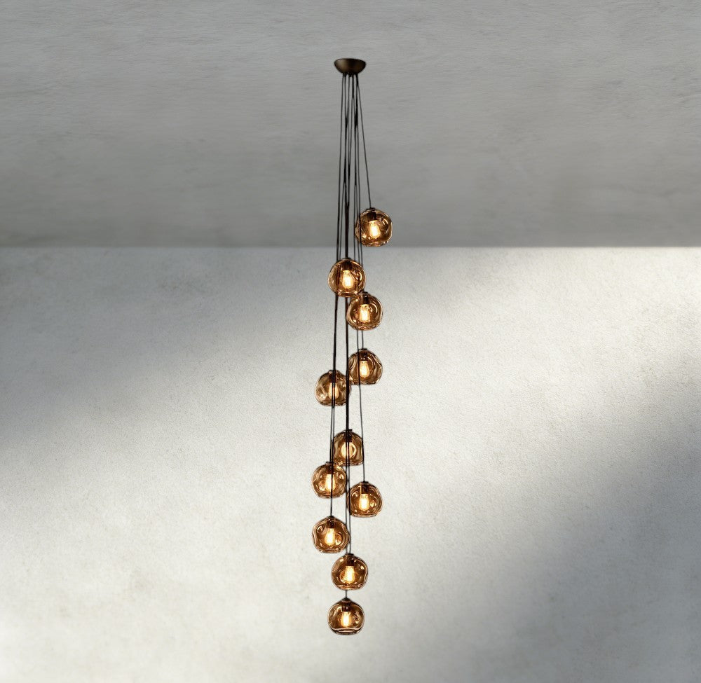 Bubble Smoke Glass Cascade Pendant - fovolighting