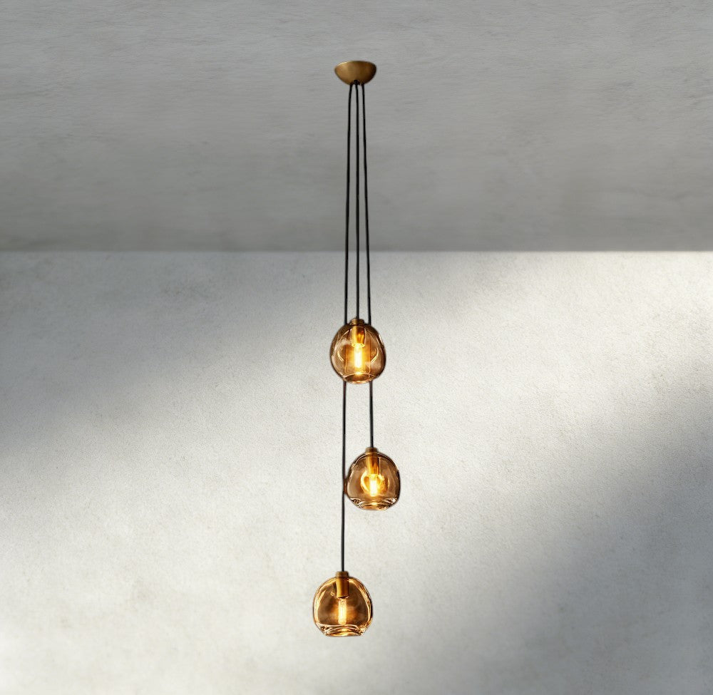 Bubble Smoke Glass Cascade Pendant - fovolighting