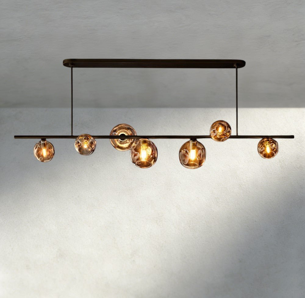 Bubble Smoke Glass Linear Chandelier - fovolighting