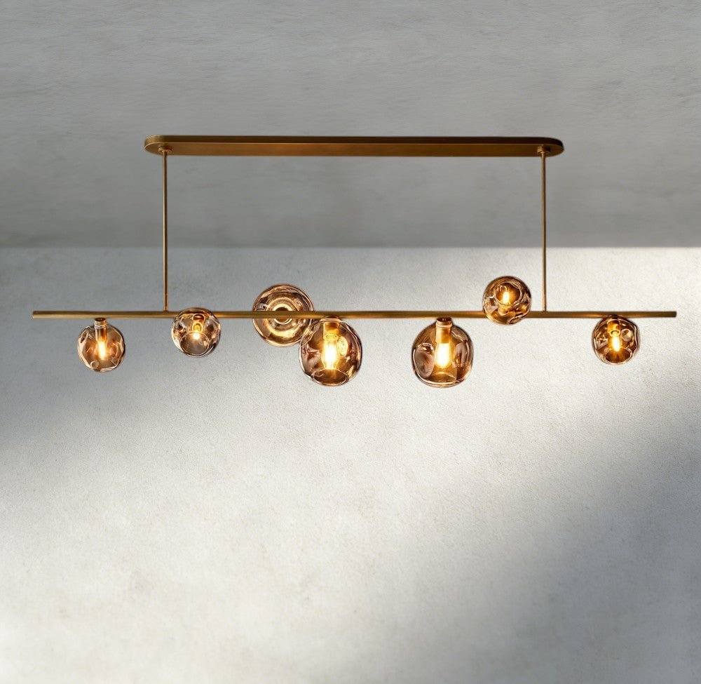 Bubble Smoke Glass Linear Chandelier - fovolighting