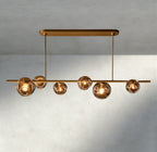 Bubble Smoke Glass Linear Chandelier - fovolighting