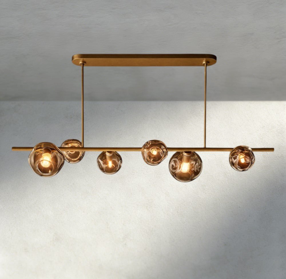 Bubble Smoke Glass Linear Chandelier - fovolighting