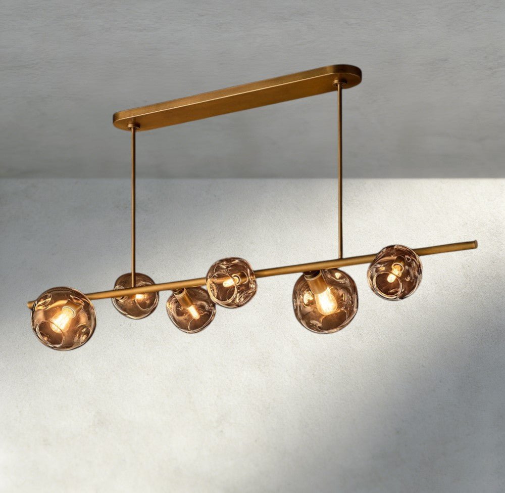 Bubble Smoke Glass Linear Chandelier - fovolighting