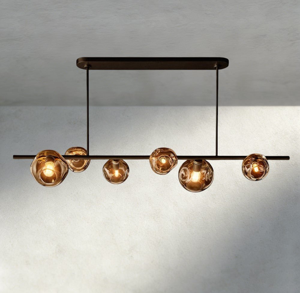 Bubble Smoke Glass Linear Chandelier - fovolighting