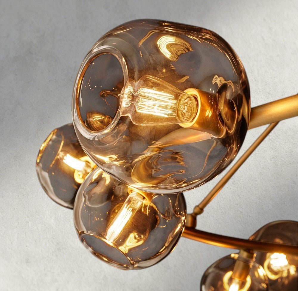 Bubble Smoke Glass Round Chandelier - fovolighting