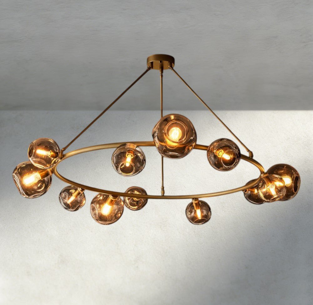 Bubble Smoke Glass Round Chandelier - fovolighting