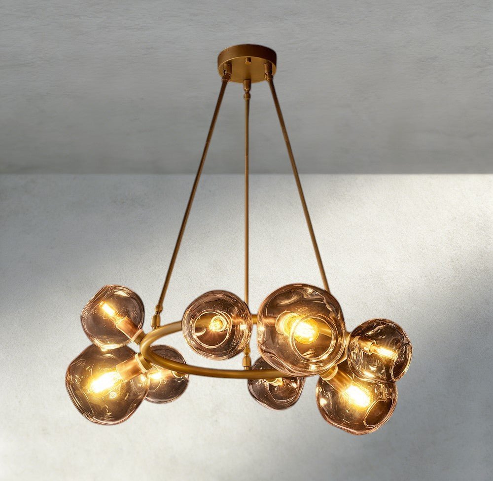 Bubble Smoke Glass Round Chandelier - fovolighting