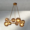 Bubble Smoke Glass Round Chandelier - fovolighting
