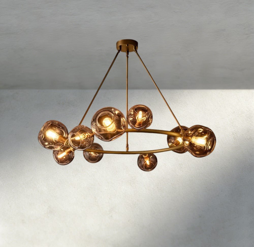 Bubble Smoke Glass Round Chandelier - fovolighting