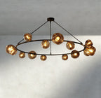 Bubble Smoke Glass Round Chandelier - fovolighting