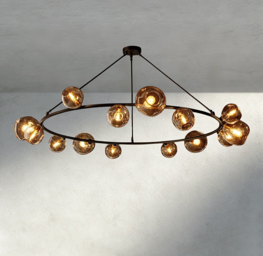 Bubble Smoke Glass Round Chandelier - fovolighting
