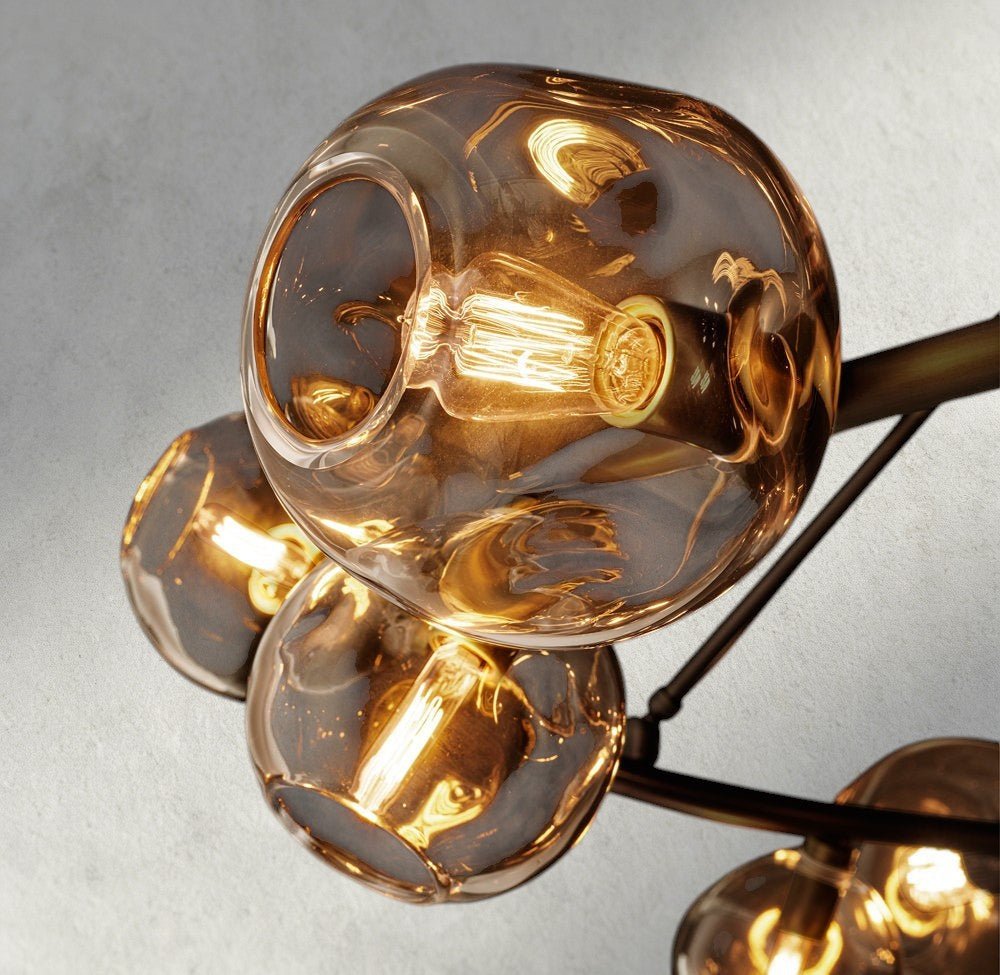 Bubble Smoke Glass Round Chandelier - fovolighting