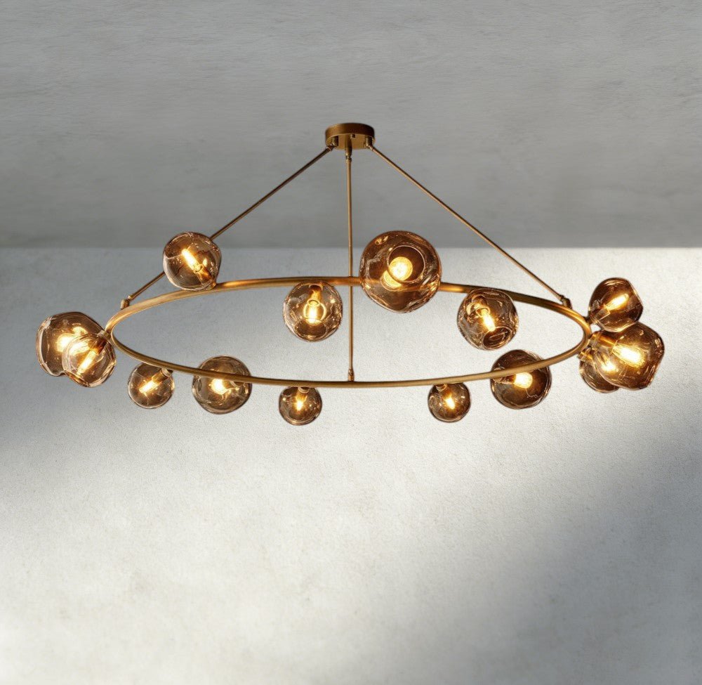 Bubble Smoke Glass Round Chandelier - fovolighting