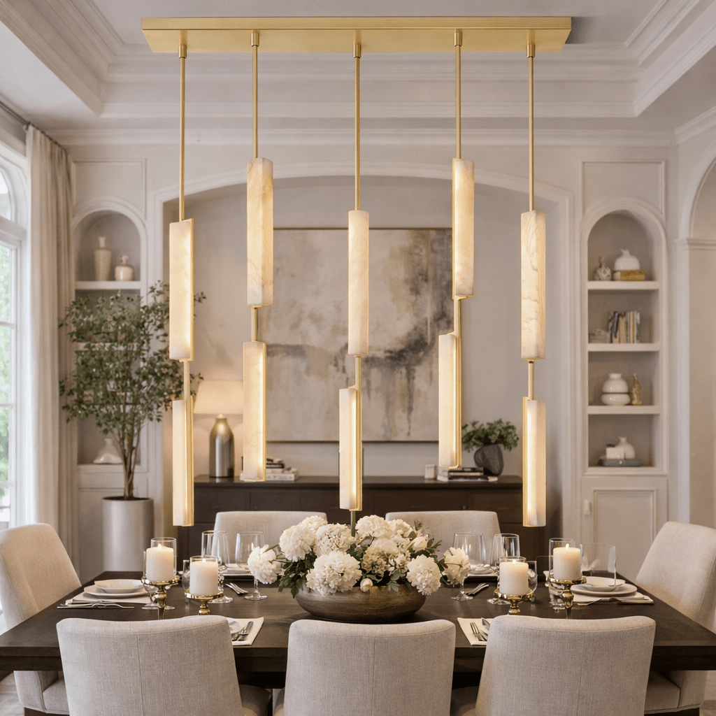 Budubon Alabaster Linear Chandelier - fovolighting