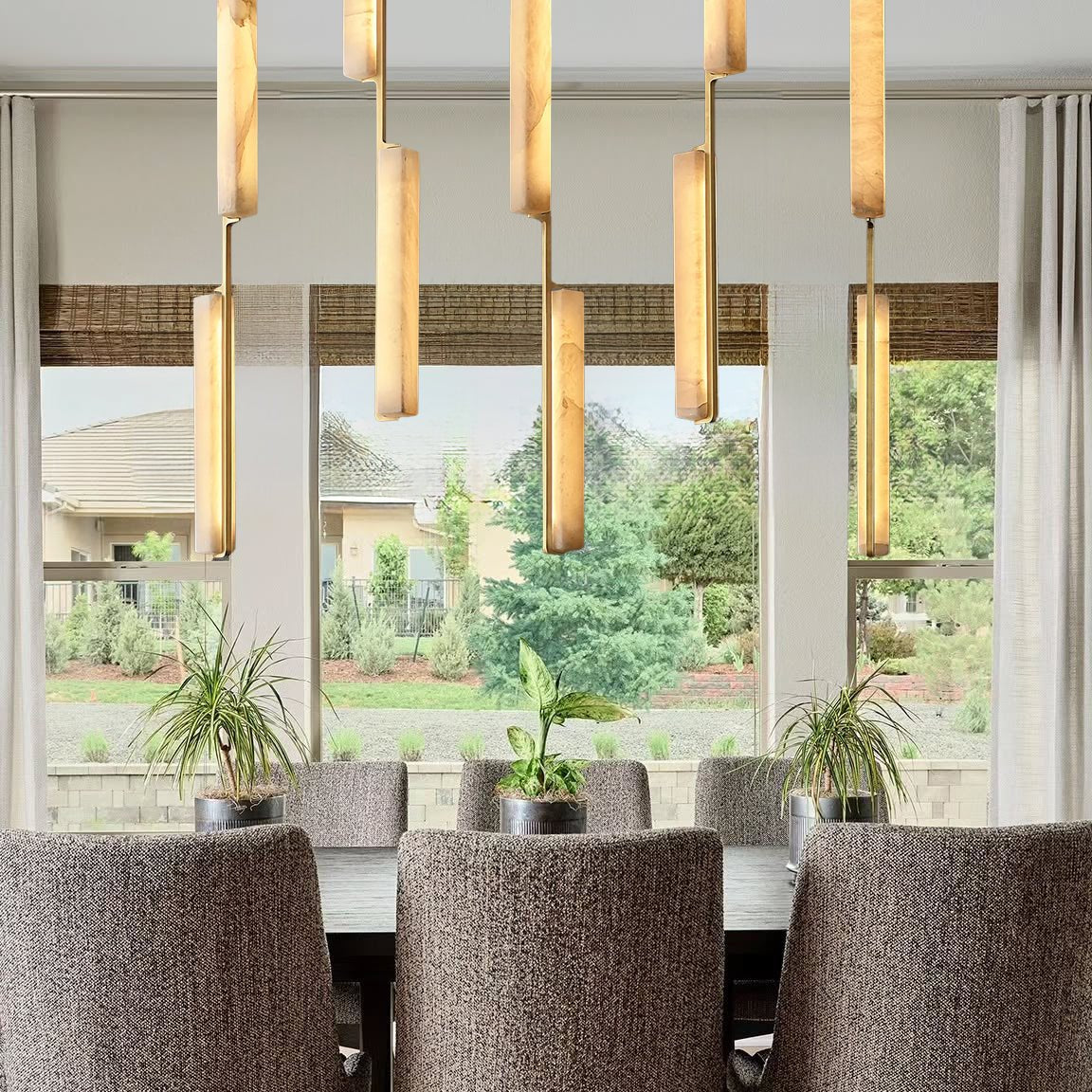 Budubon Alabaster Linear Chandelier - fovolighting