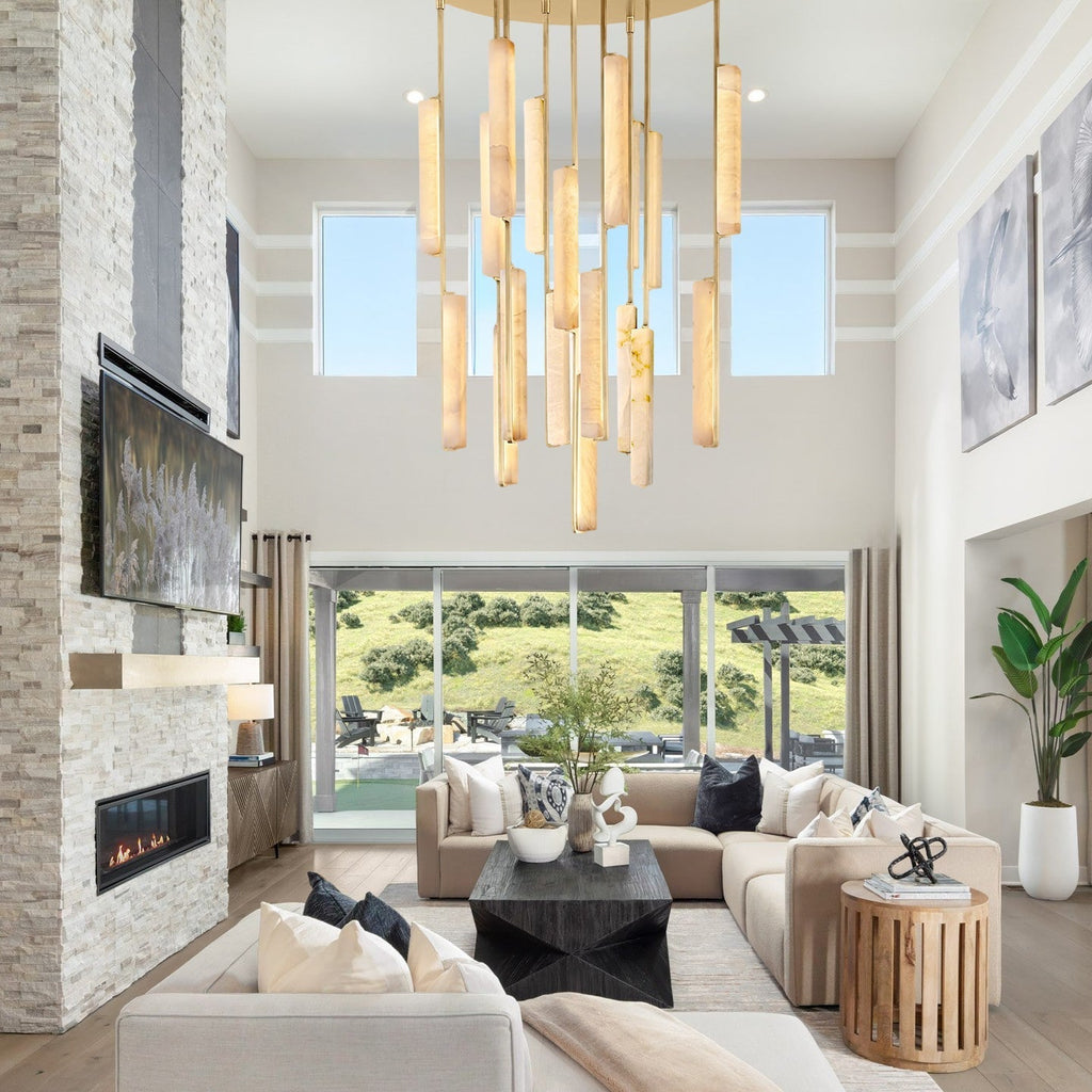 Budubon Alabaster Round Chandelier - fovolighting