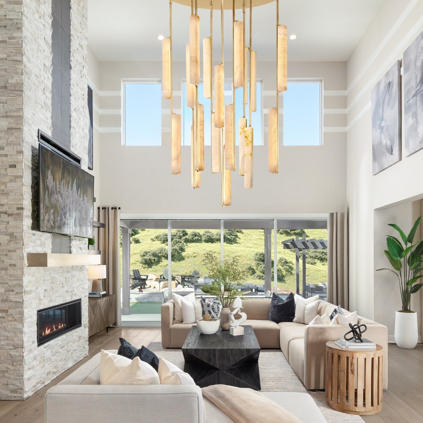 Budubon Alabaster Round Chandelier - fovolighting