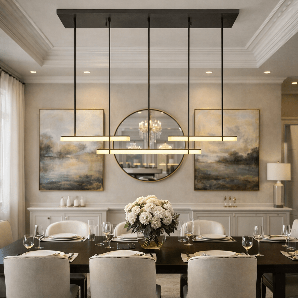 BUDUBON ALABASTER TRIPLE BAR LINEAR CHANDELIER - fovolighting