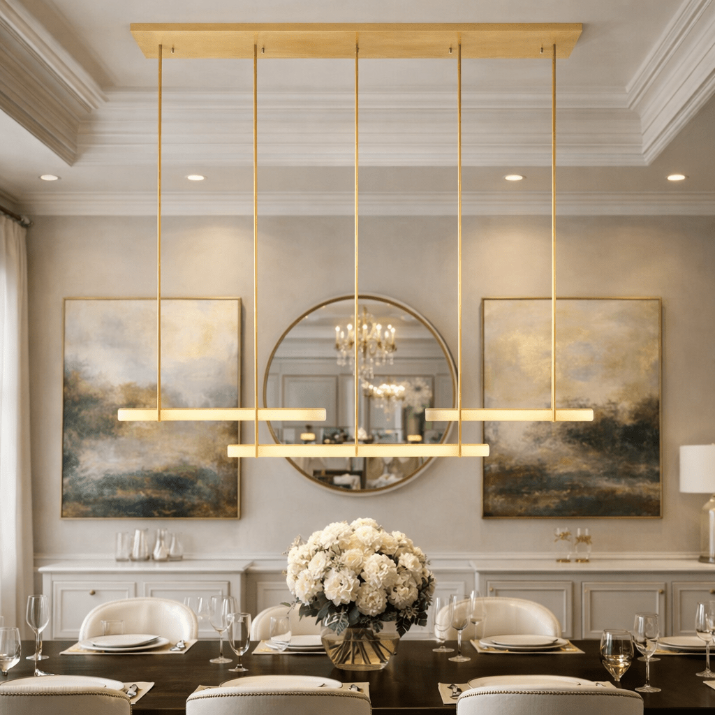 BUDUBON ALABASTER TRIPLE BAR LINEAR CHANDELIER - fovolighting