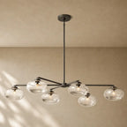 Cabrety Clear Glass Mobile Linear Chandelier - Bronze / 72’’