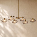 Cabrety Clear Glass Mobile Linear Chandelier - Natural Brass / 60’’