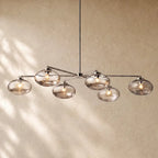 Cabrety Clear Glass Mobile Linear Chandelier - Polished Nickel / 60’’