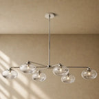 Cabrety Clear Glass Mobile Linear Chandelier - Polished Nickel / 72’’