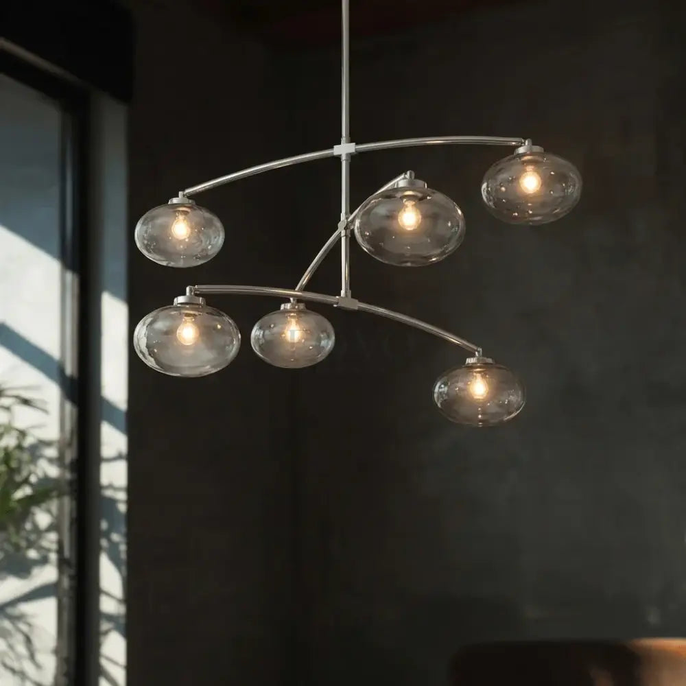 Cabrety Glass Mobile Round Chandelier
