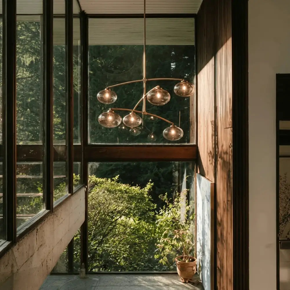 Cabrety Glass Mobile Round Chandelier