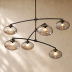 Cabrety Glass Mobile Round Chandelier - Bronze / 48’’