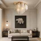 Cadena Chain Tassel Flush Mount Chandelier - fovolighting