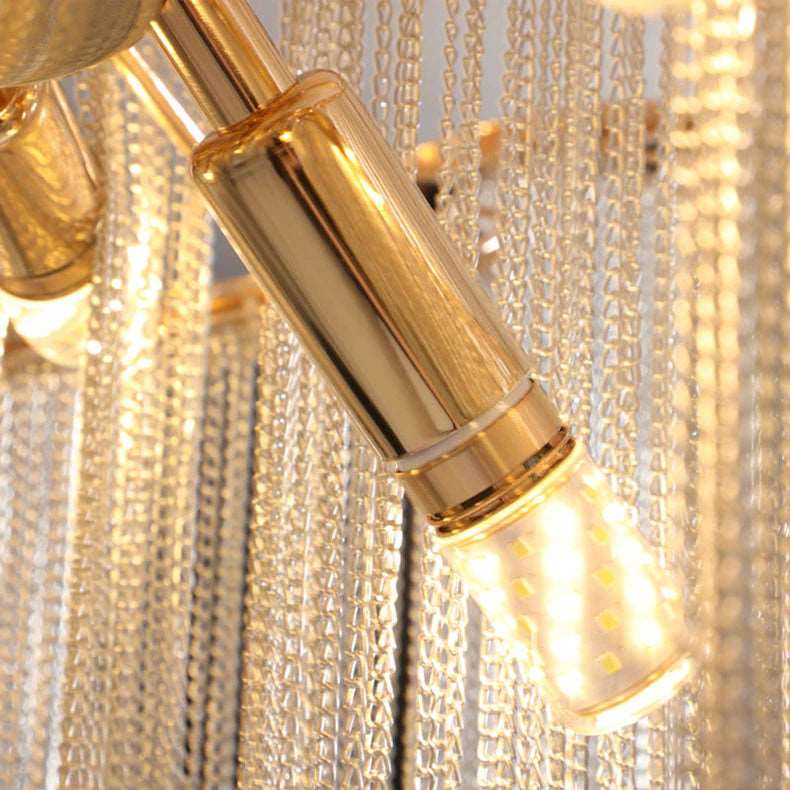 Cadena Chain Tassel Flush Mount Chandelier - fovolighting