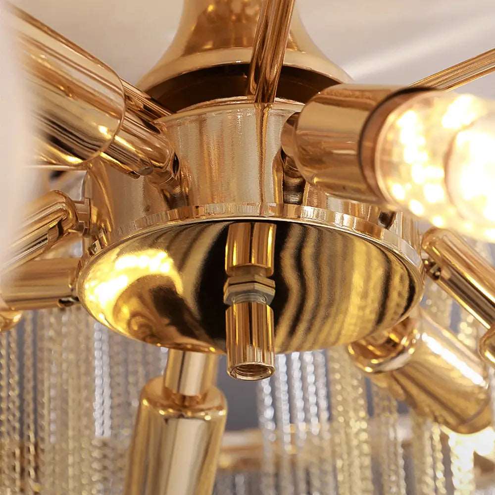 Cadena Chain Tassel Flush Mount Chandelier - fovolighting