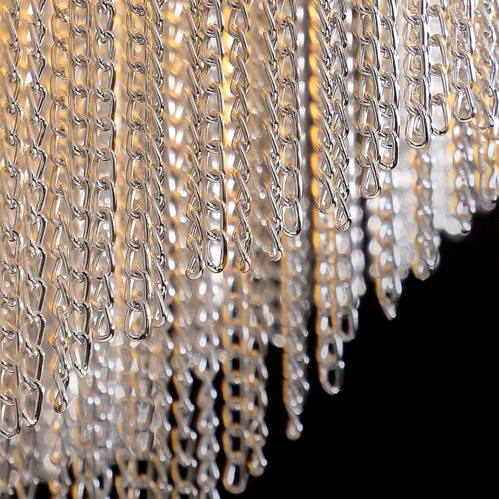Cadena Chain Tassel Flush Mount Chandelier - fovolighting