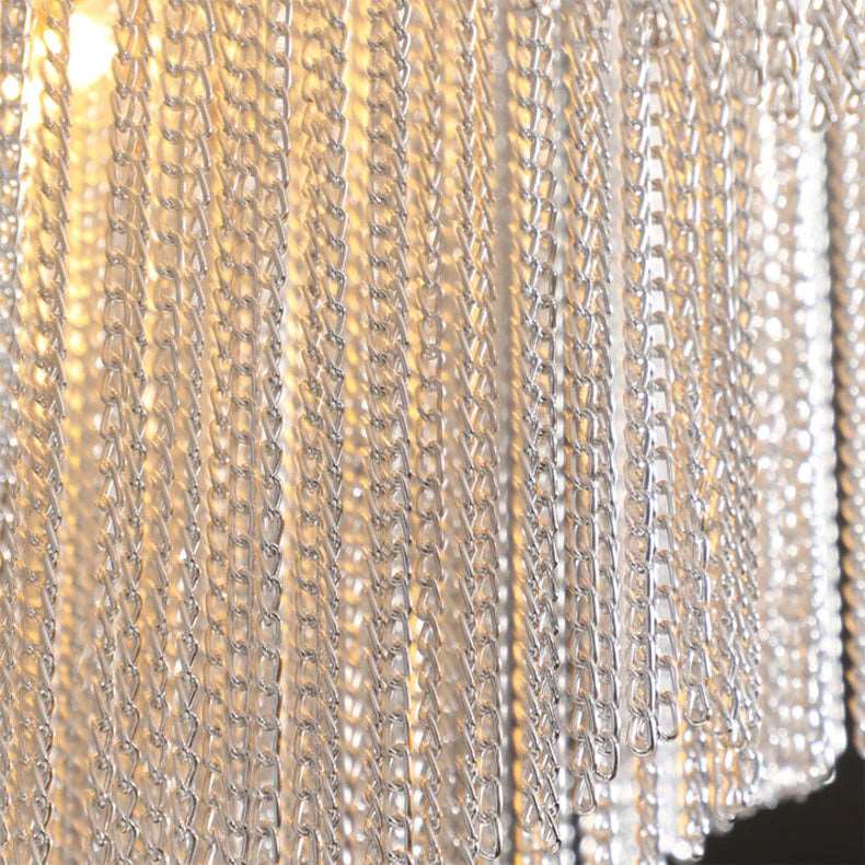 Cadena Chain Tassel Flush Mount Chandelier - fovolighting