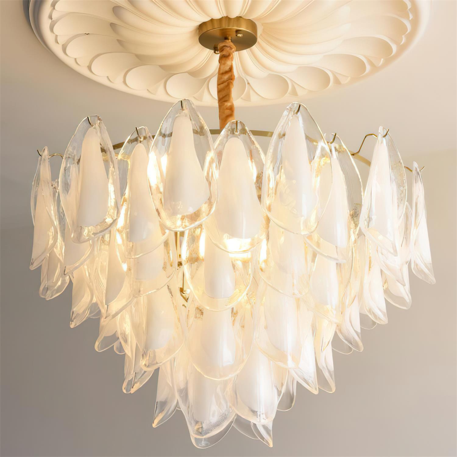 Caia Murano Glass Chandelier for Living Room - fovolighting