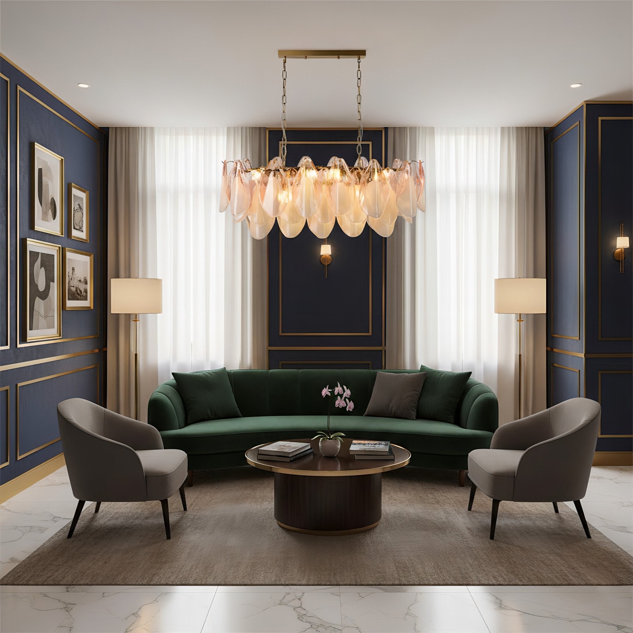 Caia Murano Glass Chandelier for Living Room - fovolighting