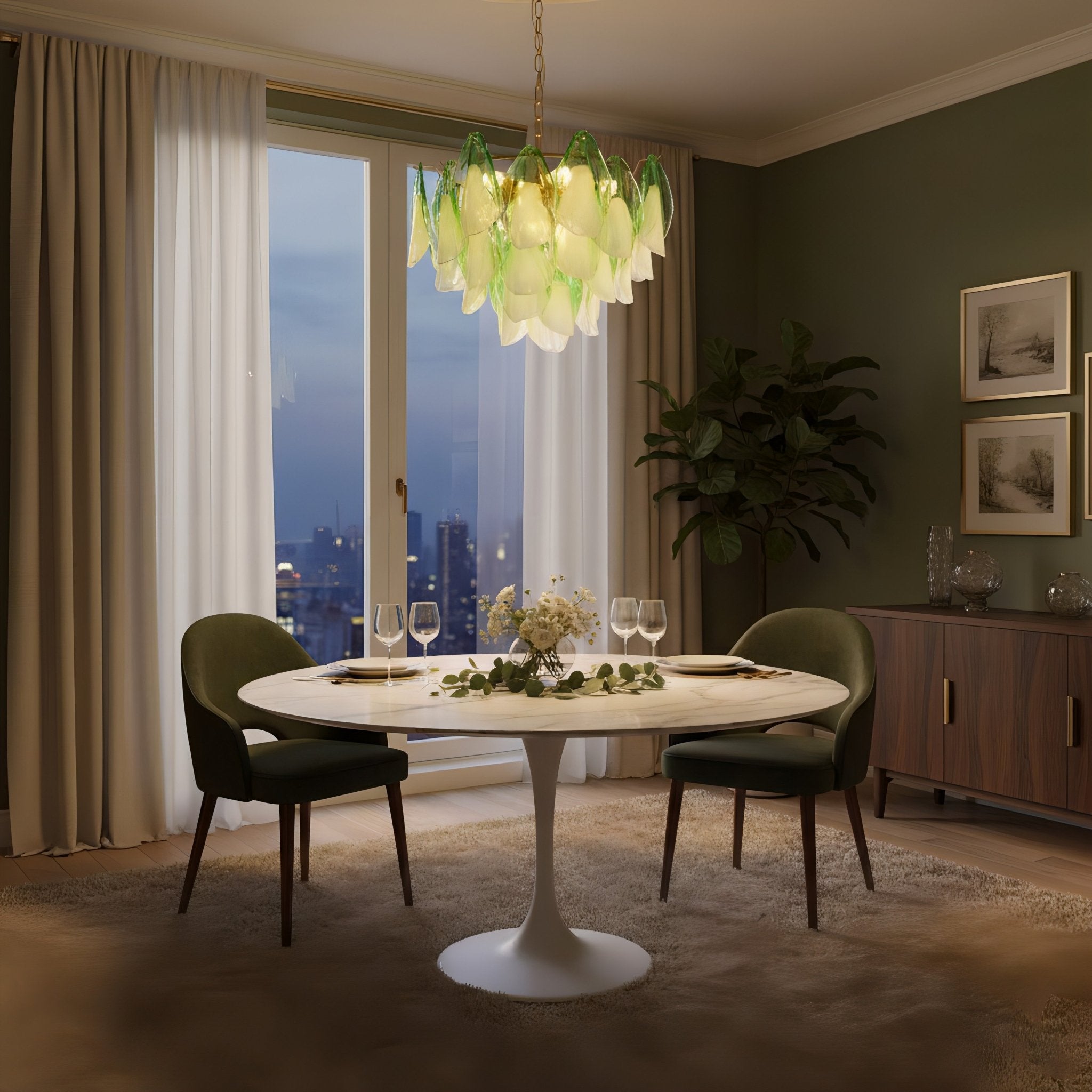 Caia Murano Glass Chandelier for Living Room - fovolighting