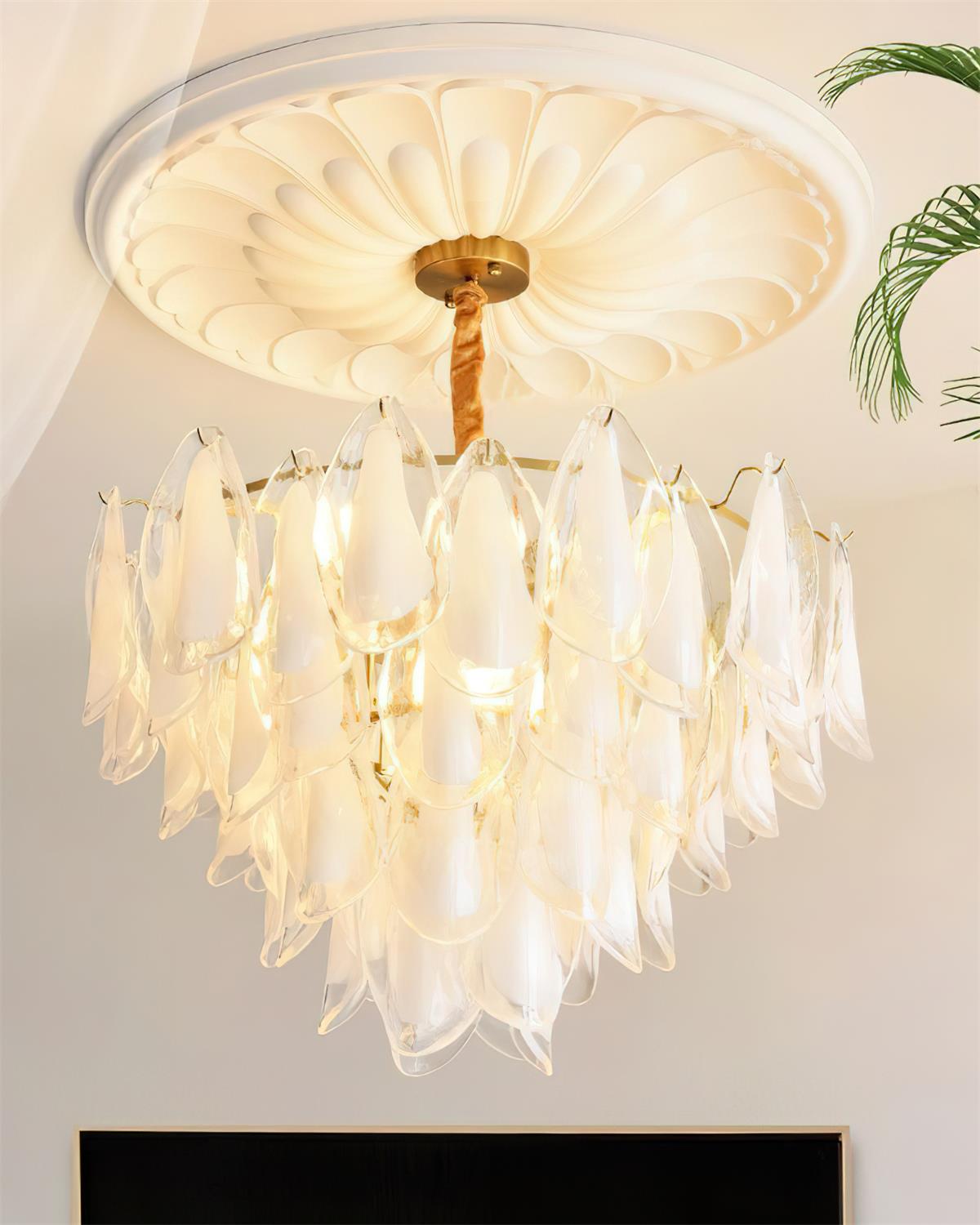Caia Murano Glass Chandelier for Living Room - fovolighting