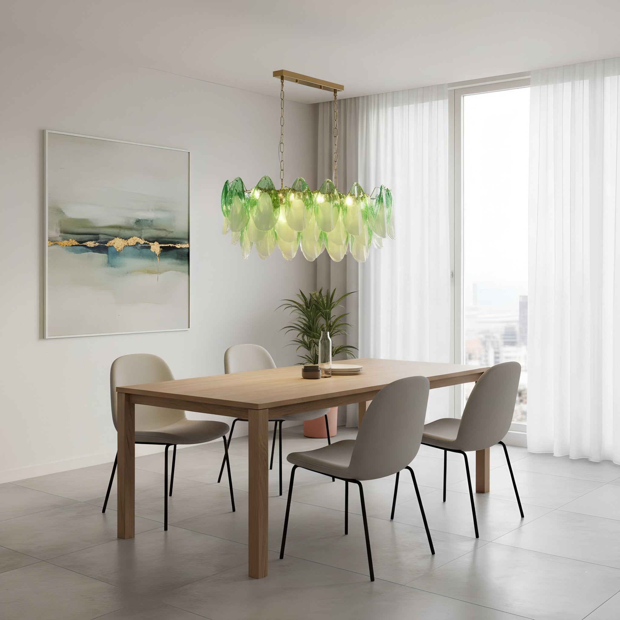 Caia Murano Glass Chandelier for Living Room - fovolighting