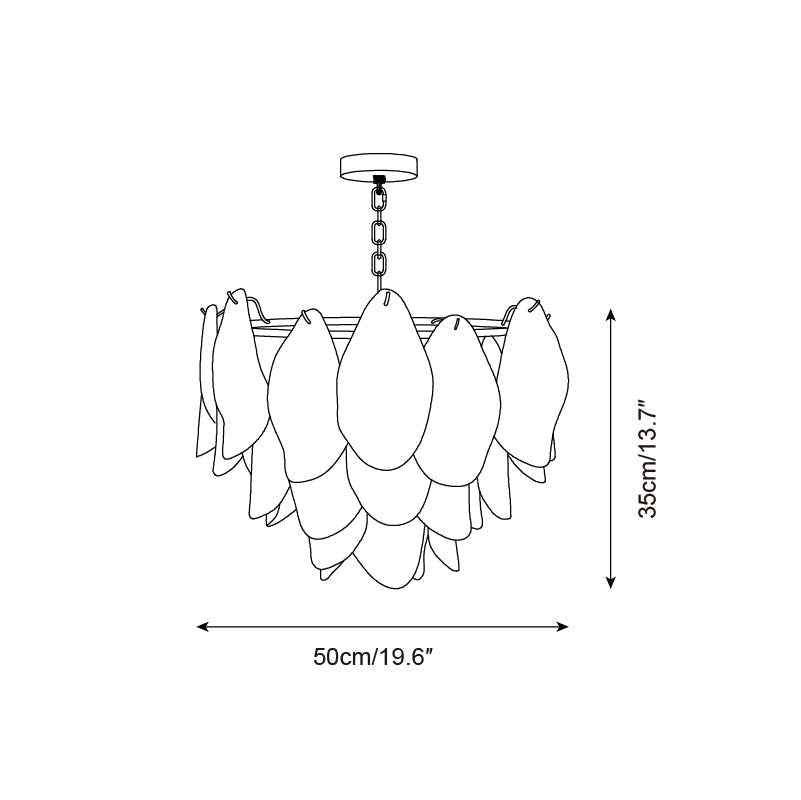 Caia Murano Glass Chandelier for Living Room - fovolighting