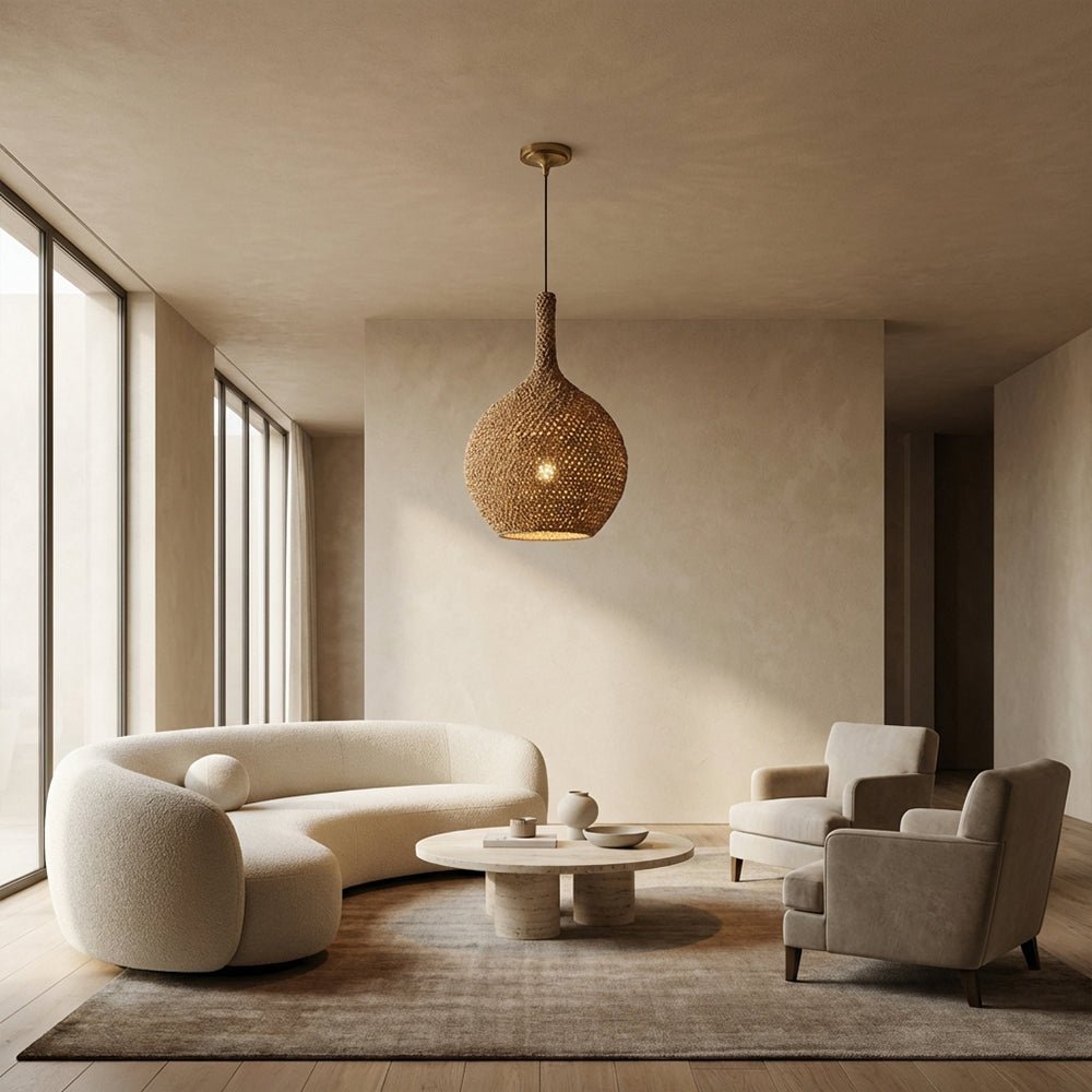 Cairo Crocheted Seagrass Pendant - fovolighting