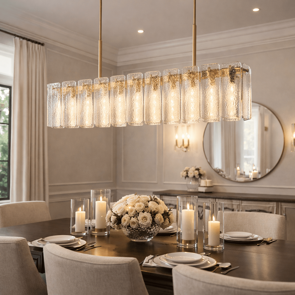 Calametta Glass Rectangular Chandelier - fovolighting
